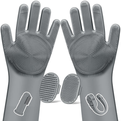 6PCS Pet Grooming Kit for Dogs,Cats and Horses | Dog Washing Gloves | Dog Bath Brush | Dog Bath Gloves | Dog Shampoo Brush | Pet Grooming Gloves | Dog Bath Supplies