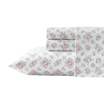 Laura Ashley - Sheet Set, Breathable Cotton Percale Bedding with Matching Pillowcases, Soft Home Decor