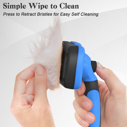 Swihauk Self Cleaning Slicker Brush - Skin Friendly for Dogs & Cats, Deshedding Grooming Tool for Shedding Hair, Puppy Brush for Haired Pets