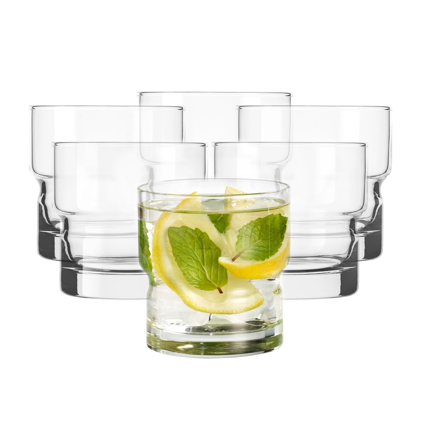 Libbey Newton Tumbler Drinking Glasses, Stackable, Tall Drinking Glasses Set of 6, 16 oz Glasses Drinking Set for Holidays, Birthdays, and More