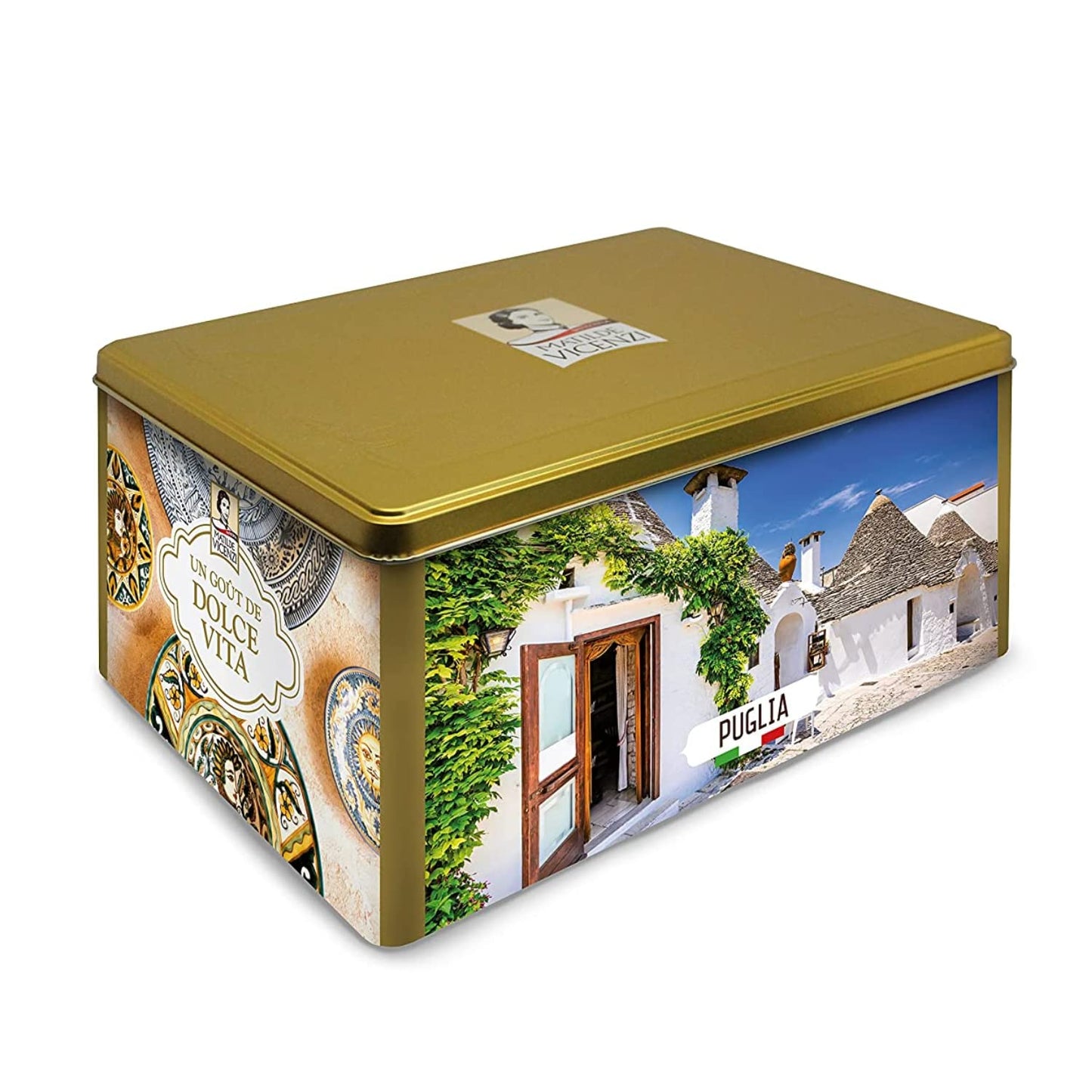 Matilde Vicenzi Roma Cookie Tin - Italian Pastries & Bakery Cookies in Individually Wrapped Trays - Bakery Dessert Gifts - Puff Pastry, Assorted Cookies in Italian Design Gift Tin 32oz (907g)