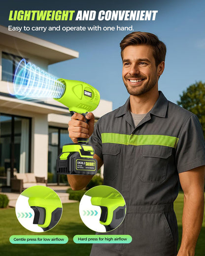 Leaf Blower Cordless with Battery and Charger,980,000 RPM,Extended Nozzle,Lightweight Handheld Design,Blower for Patio, Lawn, Yard, Deck Cleaning（Reddish Orange）