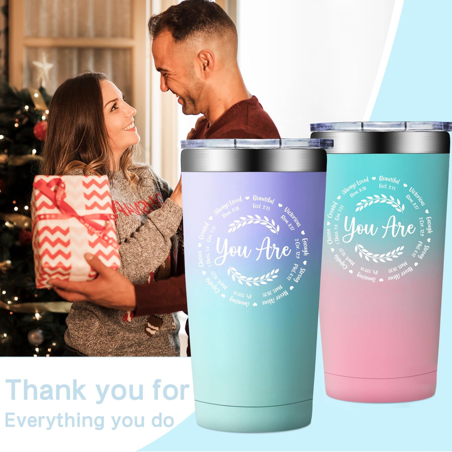 Fufendio Christian Gifts for Women - Inspirational Gifts, Christmas Gifts for Women - Birthday Mothers Day Gifts for Mom, Wife - Friendship Gifts for Women Friends - Christian Tumbler 20oz