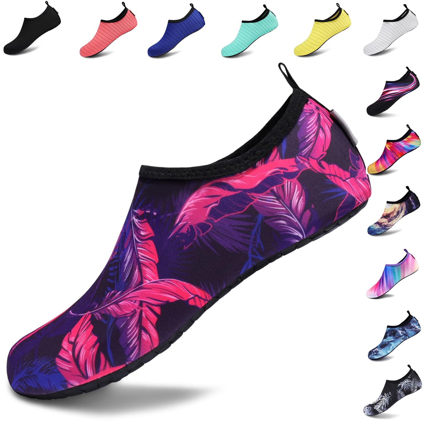 VIFUUR Water Sports Shoes Barefoot Quick-Dry Aqua Yoga Socks Slip-on for Men Women