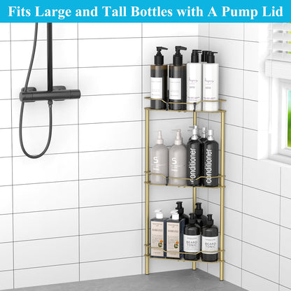 4 Tier Floor Standing Corner Shower Caddy Organizer Shelf with Hooks