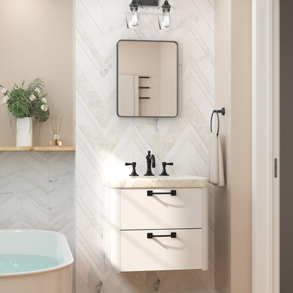 Keonjinn Black Mirror for Bathroom Sink, 24 x 30 Inch Sandblasted Finish Aluminum Wall Mirrors, Matte Black Rectangle Farmhouse Mirror with Shatterproof HD Tempered Glass, Anti-Rust Metal Frame