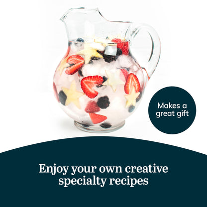 Acapulco Large Glass Pitcher Set of 2 – 89 oz, Clear Tall Bubble Design with Handle