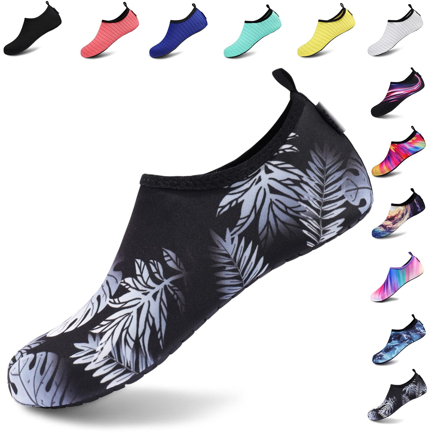 VIFUUR Water Sports Shoes Barefoot Quick-Dry Aqua Yoga Socks Slip-on for Men Women