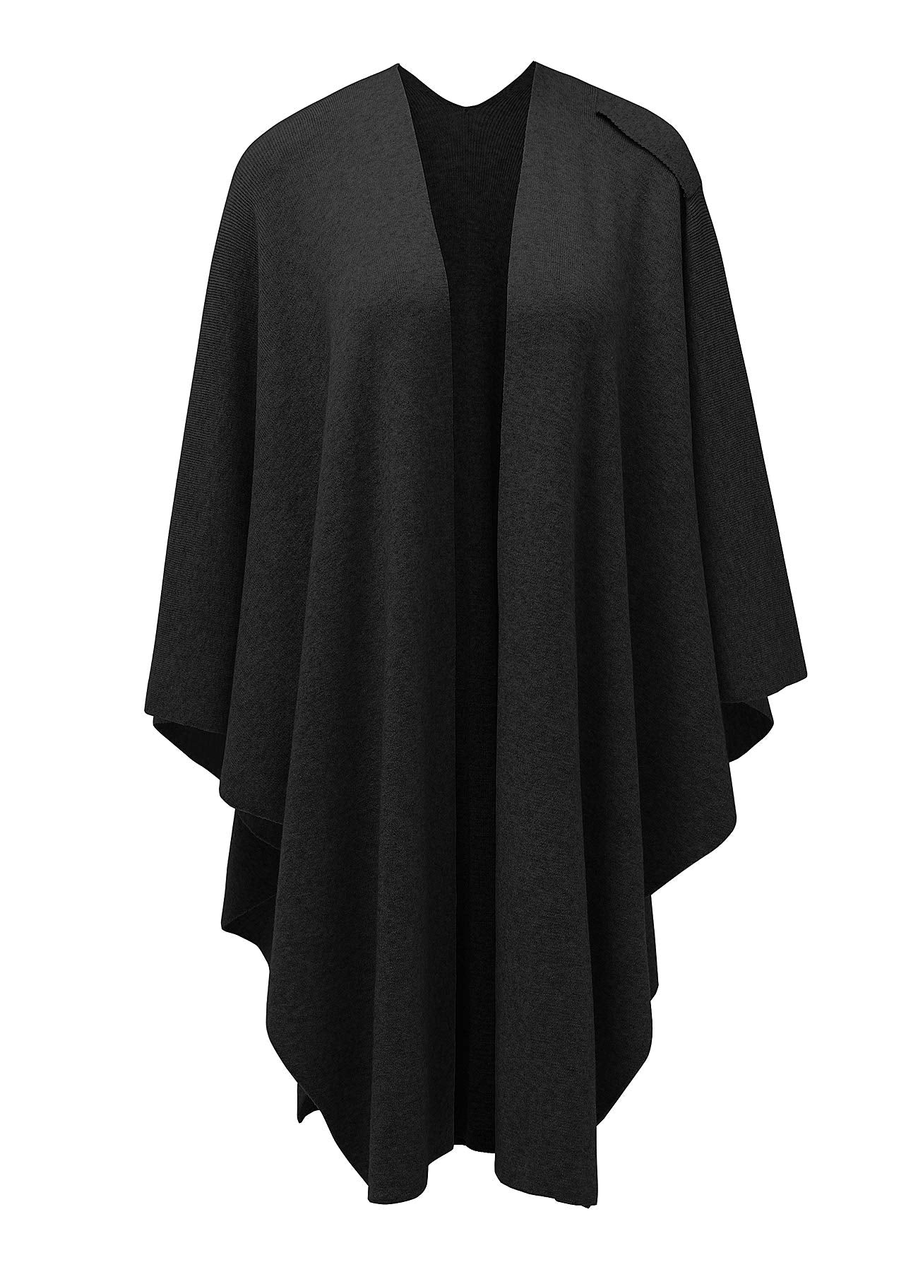 PULI Femmes Grand Poncho Croisé Sur Le Devant Pull Enveloppant Topper Tricoté Élégant Châles Cape pour l'Automne Hiver