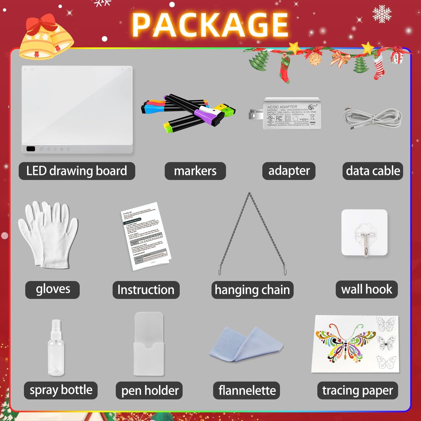 Led Drawing Board with 13 Light Effects, 13.7"x10" Rechargeable Glow Doodle LED Note Board with Colors, Neon Light Up Drawing Tablet Gifts for Kids for Christmas Birthday Gifts Presents