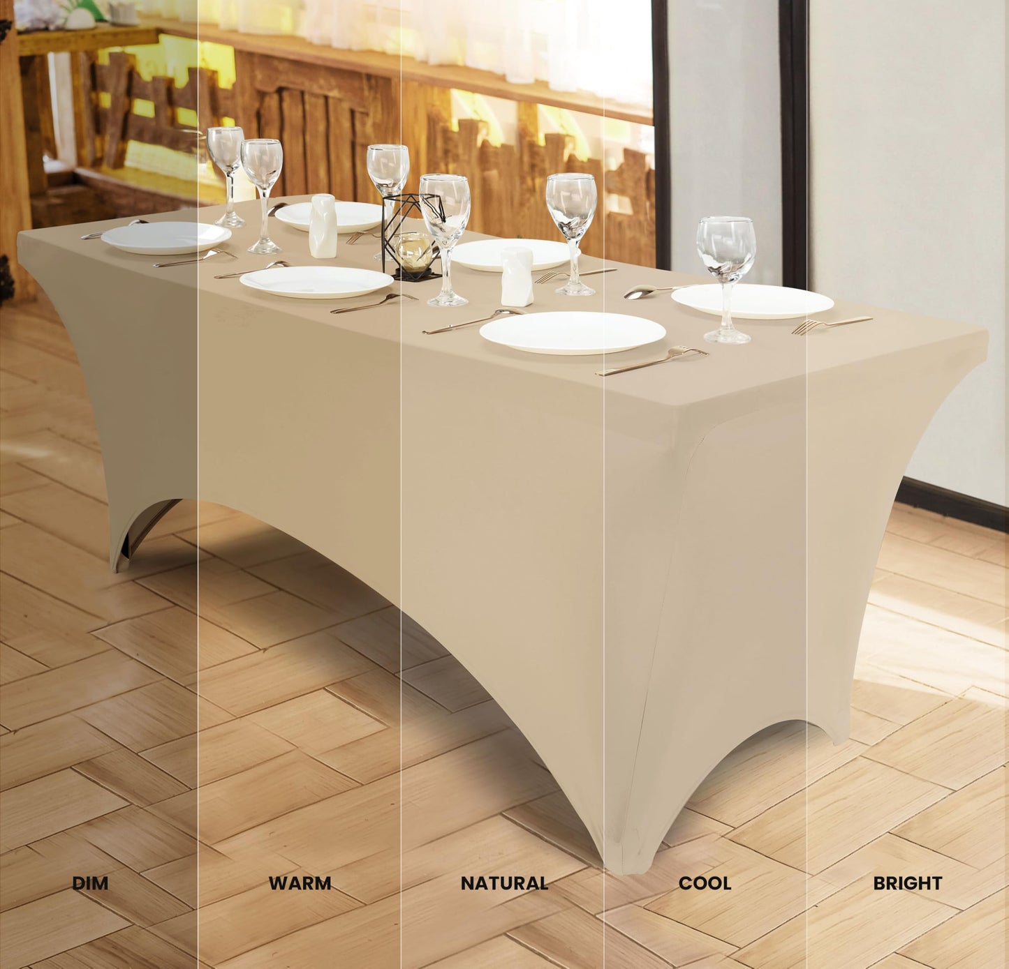 Lot de 2 nappes en élasthanne Utopia Kitchen [2,4 m, blanc] - Housse de table rectangulaire extensible, ajustée, lavable et infroissable - Pour événements, mariages, banquets et fêtes - 248 x 76 x 76 cm 