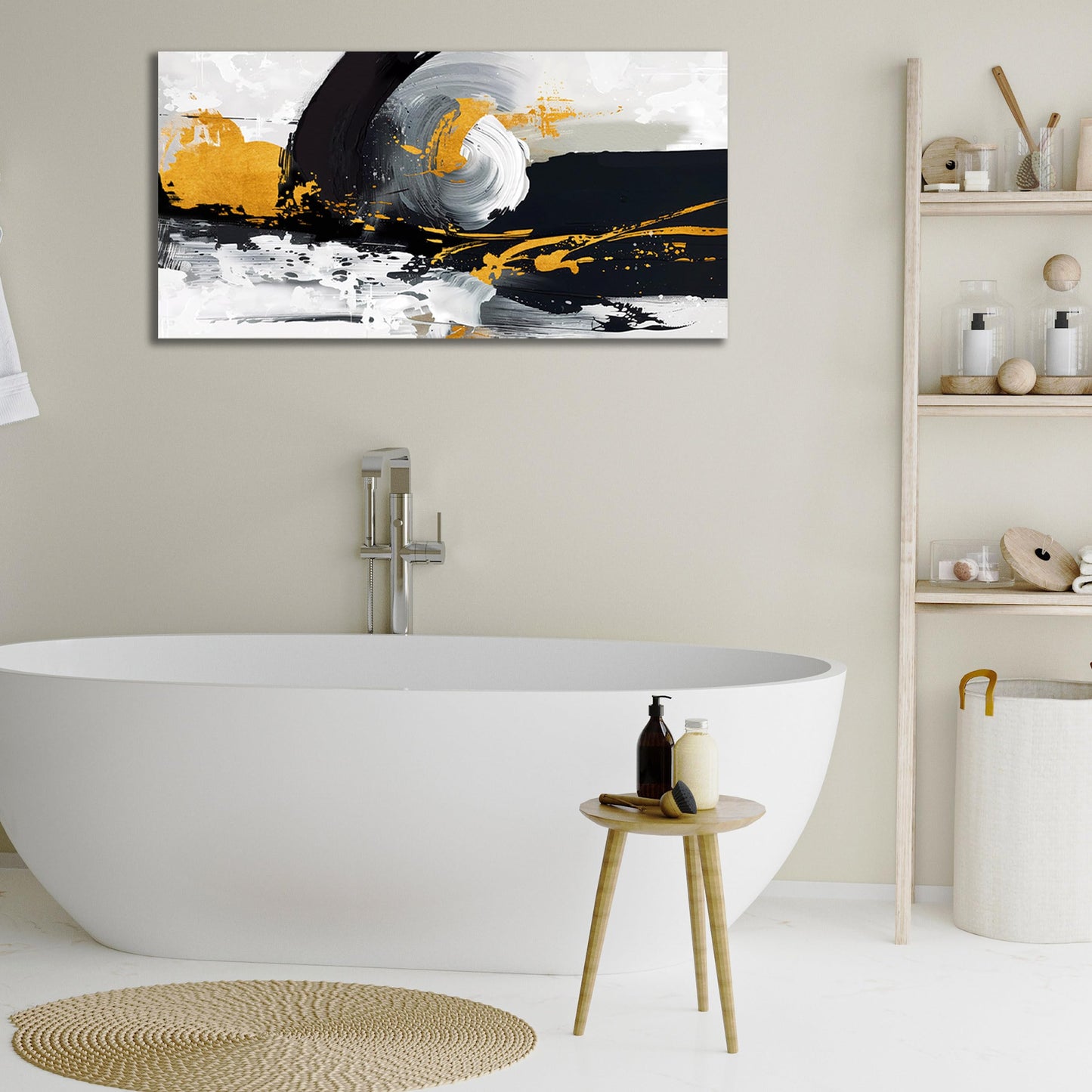 AOZEMI Floral Wall Pictures White Wall Art Lotus Wall Decorations Large Modern Artwork 29"x 59"Art for Kitchen Hotel