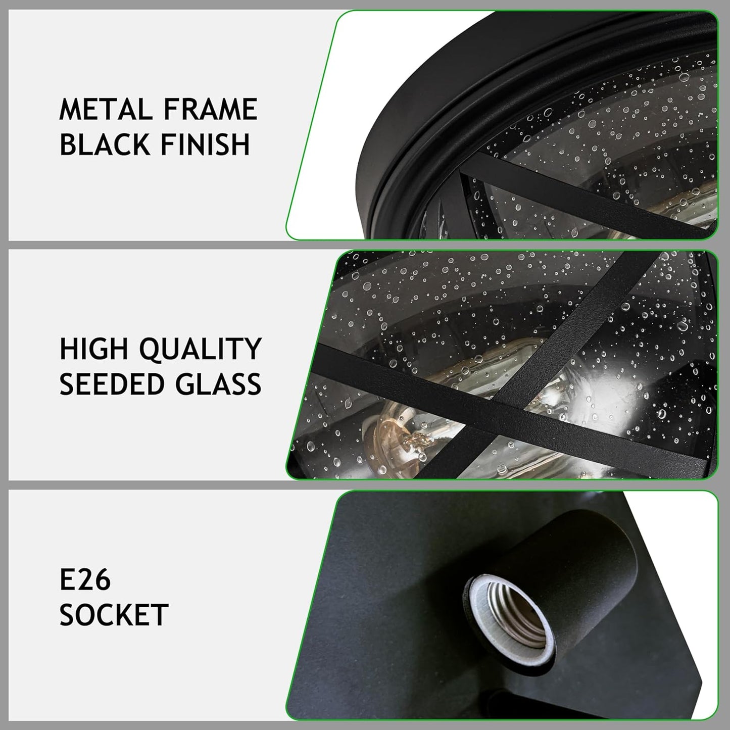 Flush Mount Ceiling Light – Seeded Glass Design