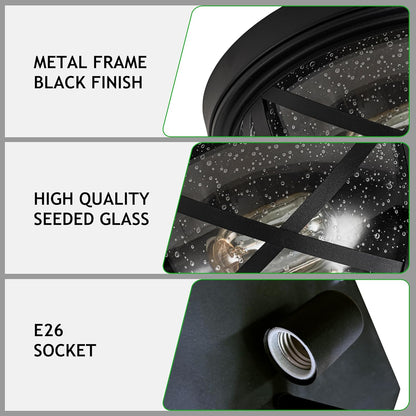 Flush Mount Ceiling Light – Seeded Glass Design