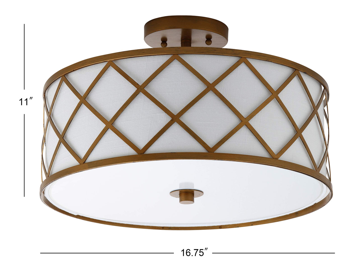 JONATHAN Y JYL3505A Elizabeth 13.25" Metal LED Flush Mount, Contemporary,Transitional Dimmable, 2700K Cozy Warm Light, for Kitchen,Hallway,Bathroom,Stairwell, Modern, 2 Lights + Bulbs, Gold