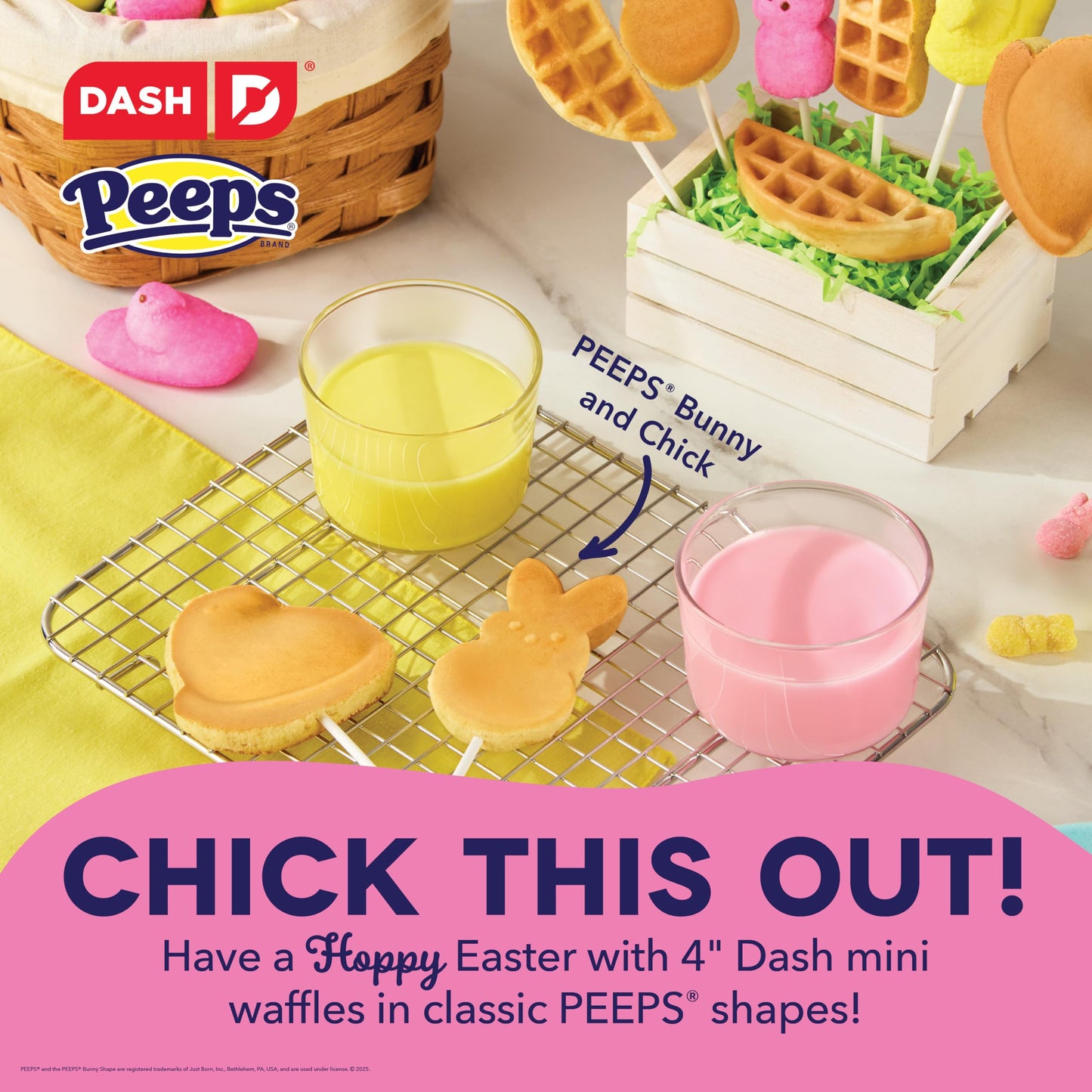 DASH Mini Maker for Individual Waffles, Hash Browns, Keto Chaffles with Easy to Clean, Non-Stick Surfaces, 4 Inch, White Pineapple