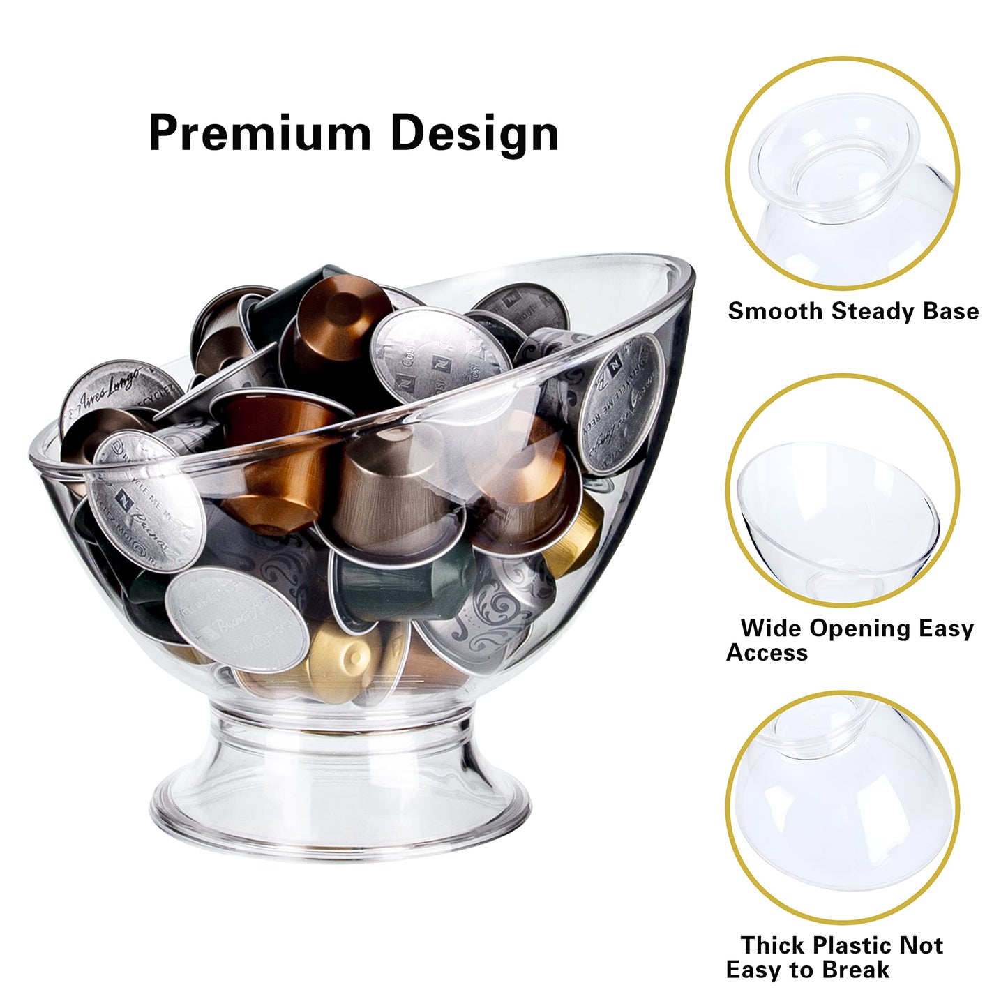 MOLFUJ Coffee Pods Holder Plastic, Coffee Pod Storage Compatible with Nespresso Vertuo Pods, Small K Cup Holder Coffee Pod Organizer for Keurig Kcup Storage (1)