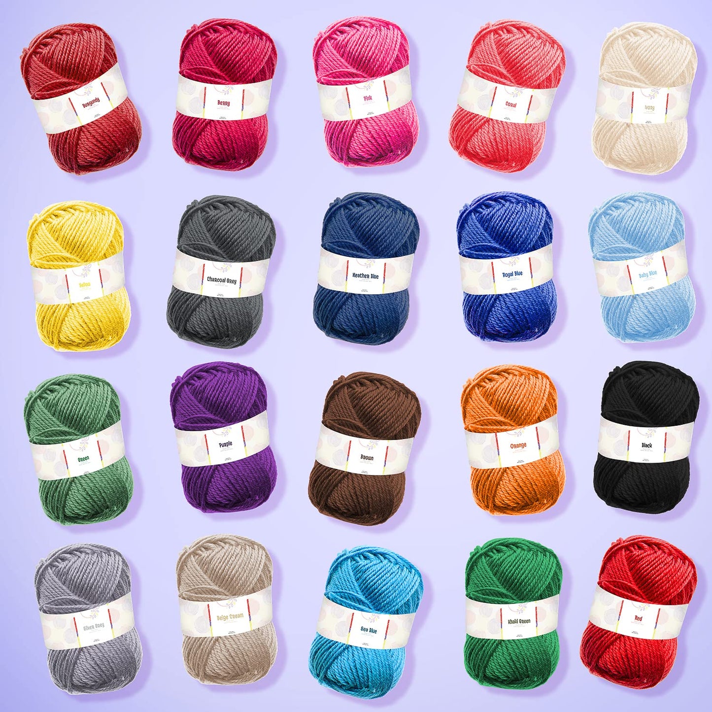 Crochet Kit for Beginners Adults and Kids, Knitting & Crochet Supplies Includes 1500 Yards Assorted Yarn