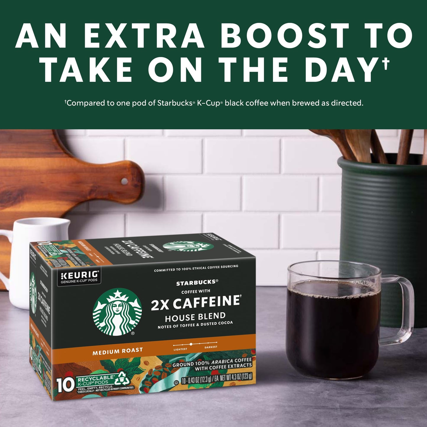 Capsules de café Starbucks K-Cup, pack de variétés de café naturellement aromatisé pour les cafetières Keurig, 100 % arabica, 1 boîte (40 capsules) 