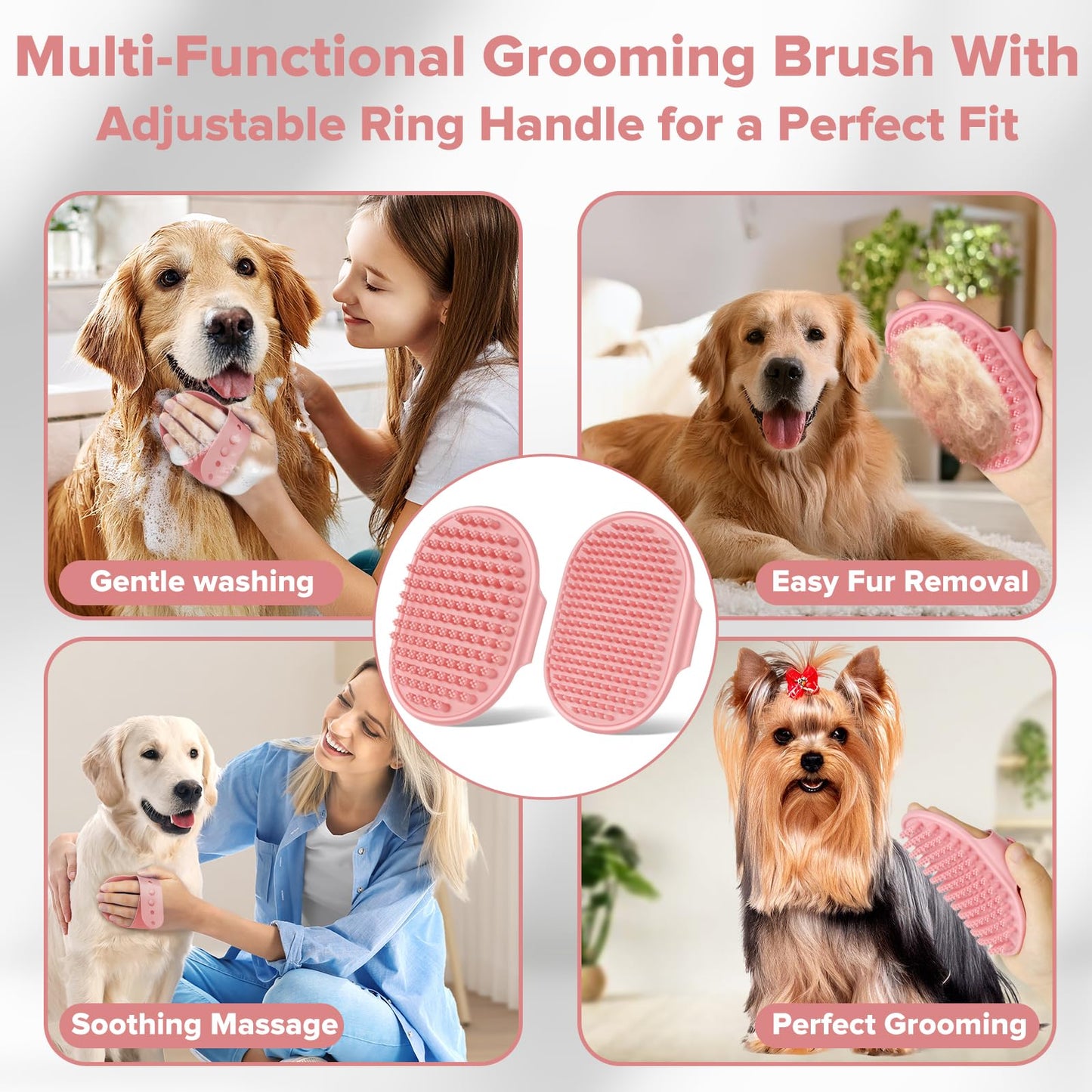 6PCS Pet Grooming Kit for Dogs,Cats and Horses | Dog Washing Gloves | Dog Bath Brush | Dog Bath Gloves | Dog Shampoo Brush | Pet Grooming Gloves | Dog Bath Supplies