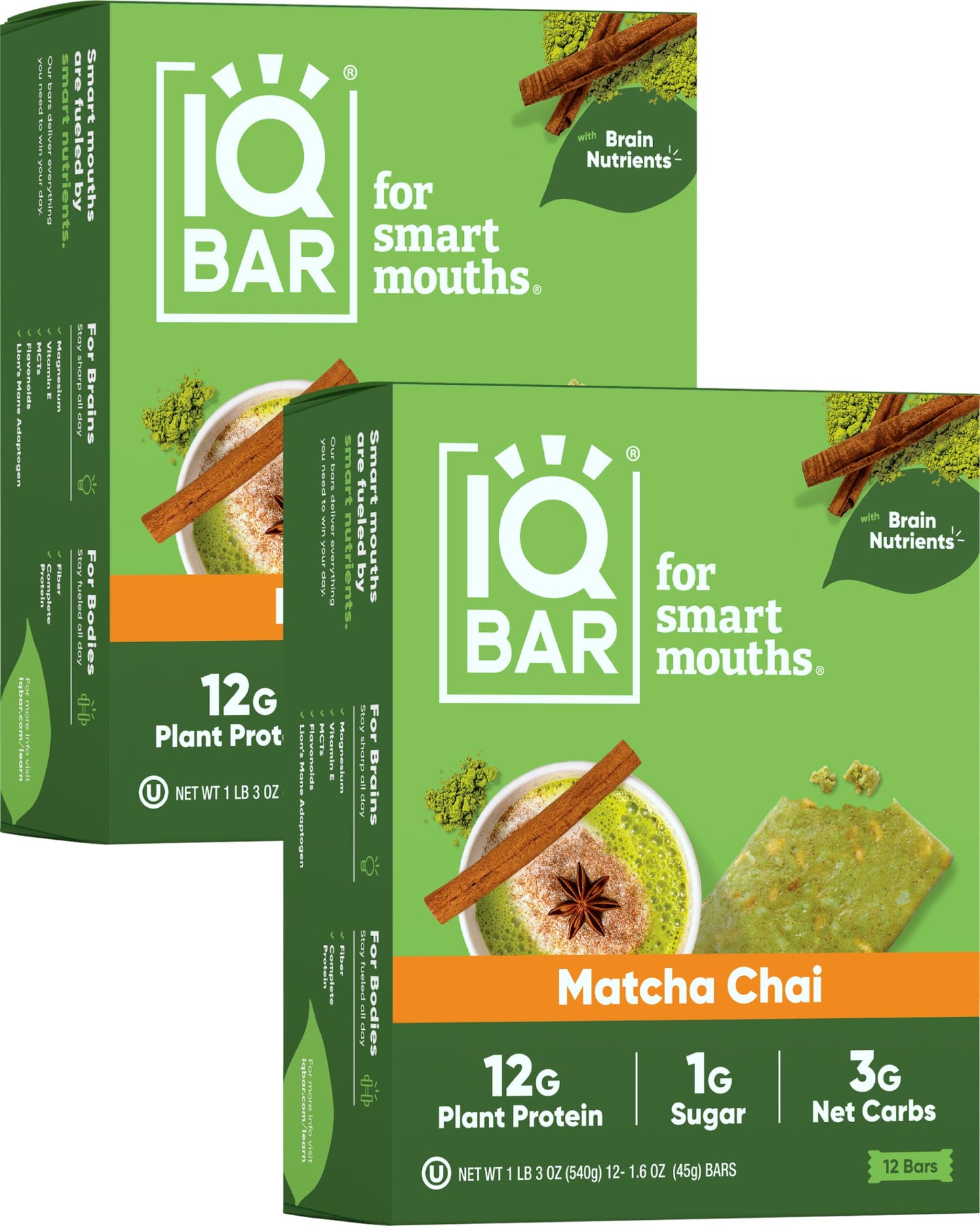 IQBAR Brain and Body Plant Protein Bars - 7 Bar Sampler Pack - Gluten Free, High Fiber, Vegan Snacks - Low Sugar Meal Replacement
