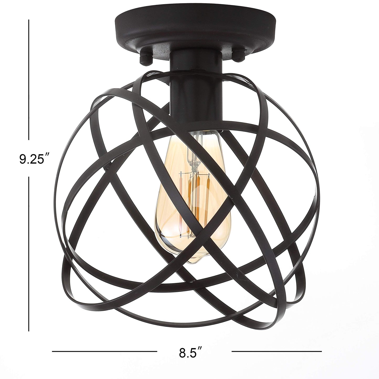 JONATHAN Y JYL9515B Alba 8,5" Metallkugel-LED-Deckenleuchte, modern, dimmbar, 2700 K, gemütliches warmes Licht, für Küche, Flur, Badezimmer, Treppenhaus, Nickel 