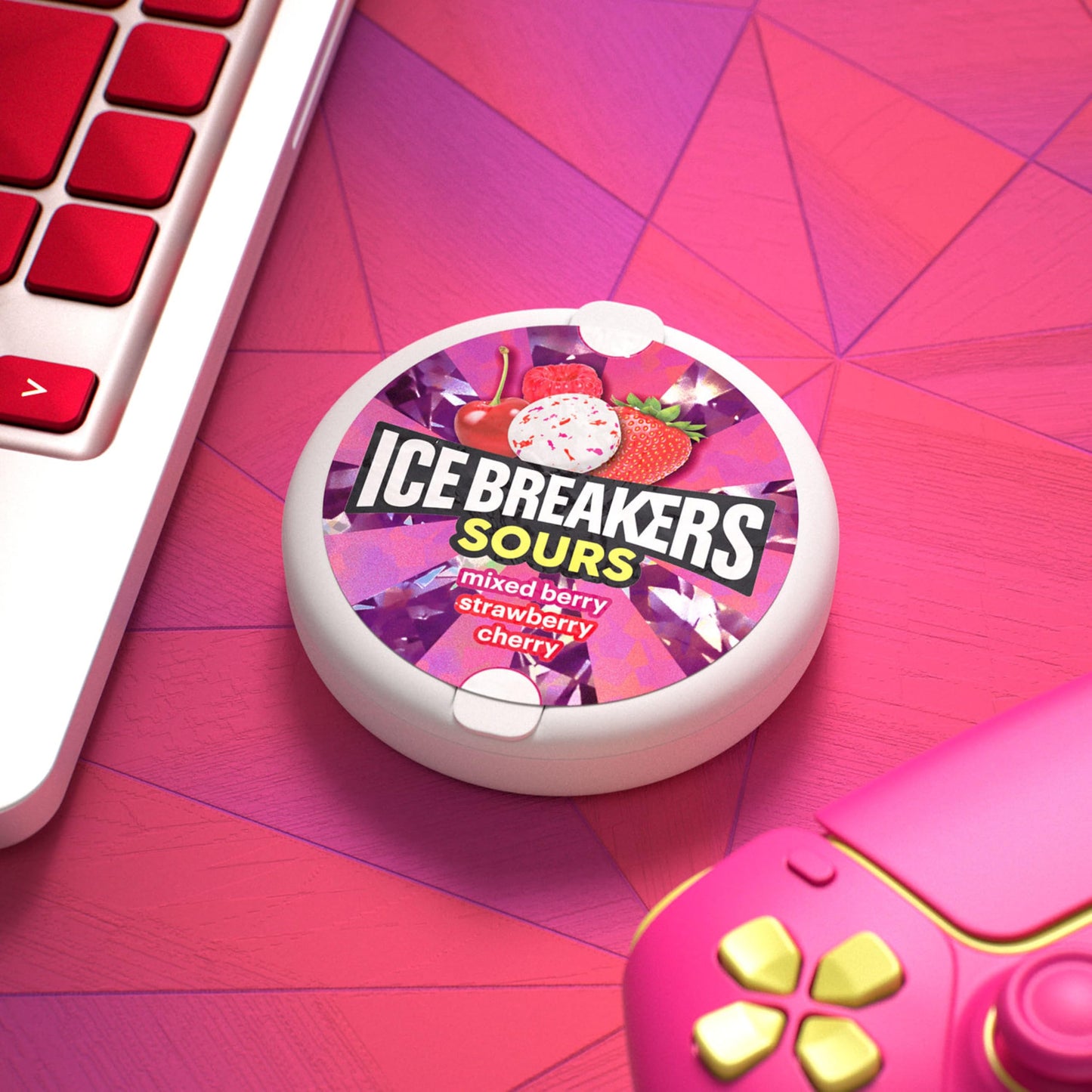 Ice Breakers Duo Fruit Plus Cool Cherry Sugar Free Mints Tins, 1.3 oz (8 Count)