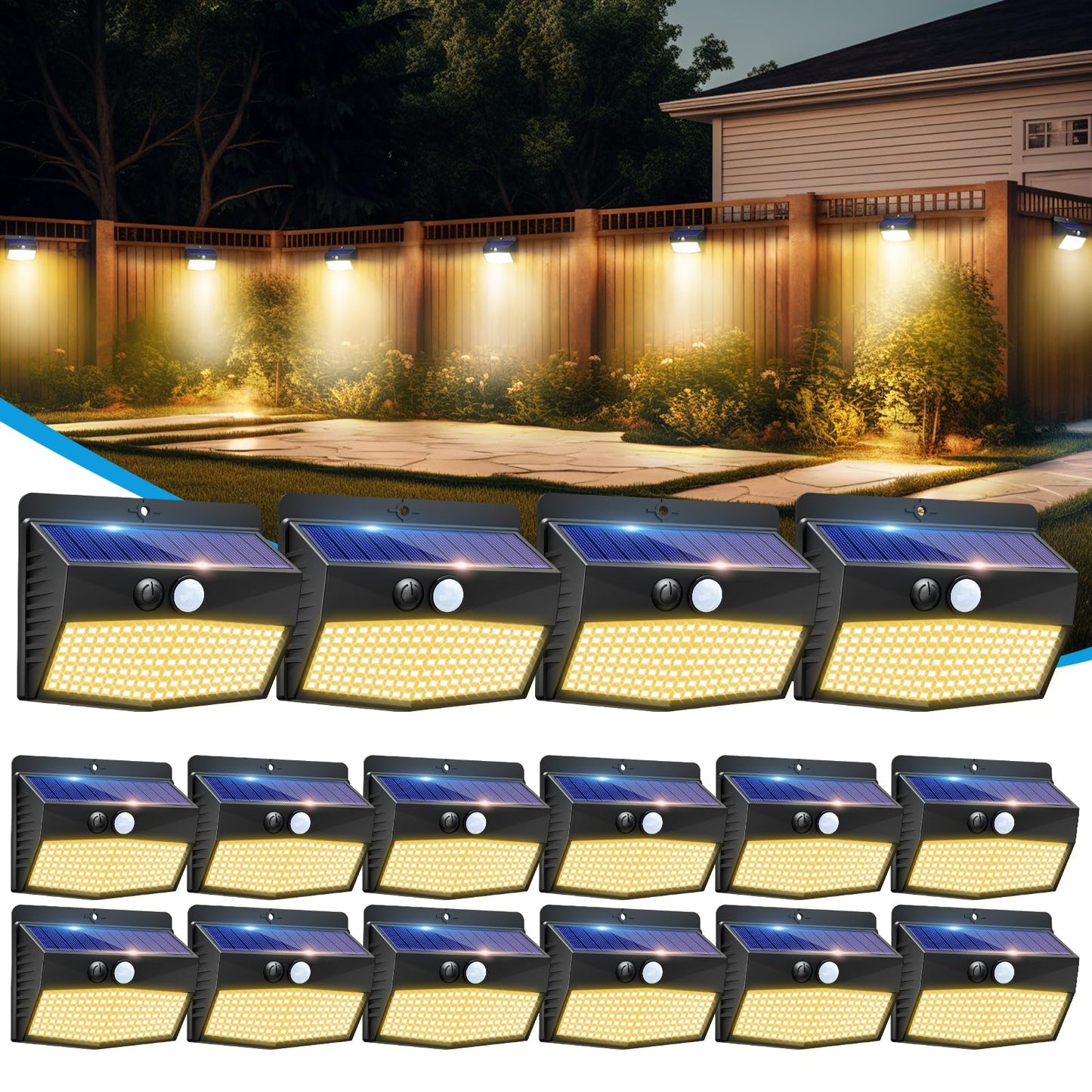 2-Pack Solar Security Lights – Motion Sensor, Waterproof