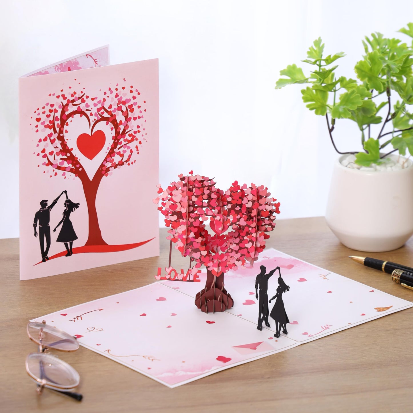 Pop Up Anniversary Card, 3D Cards 6x8 inch