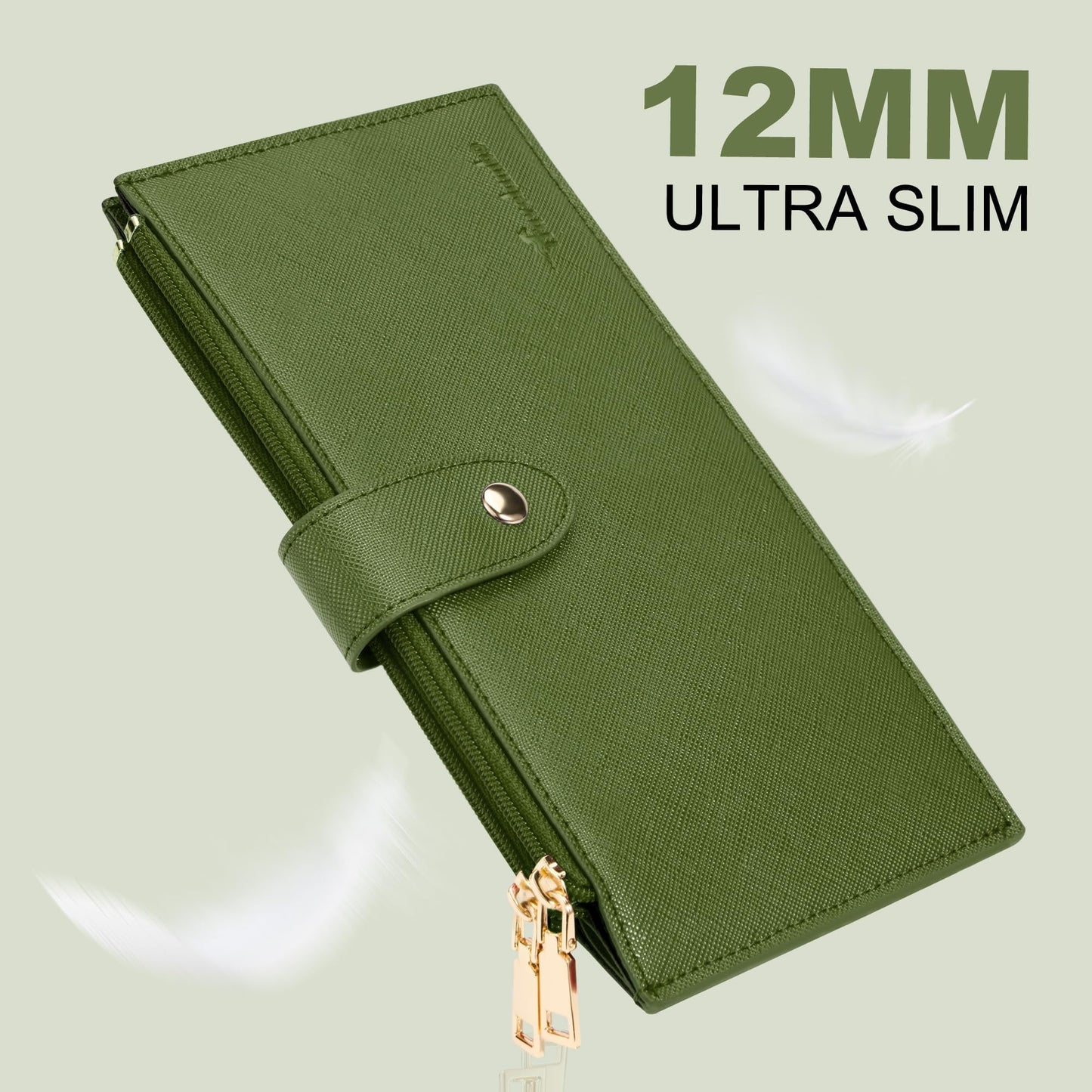 Travelambo RFID Wallet Women Large Size Bifold Multi Card Wallet Case with Zipper Pocke Credit Card Holder for Women