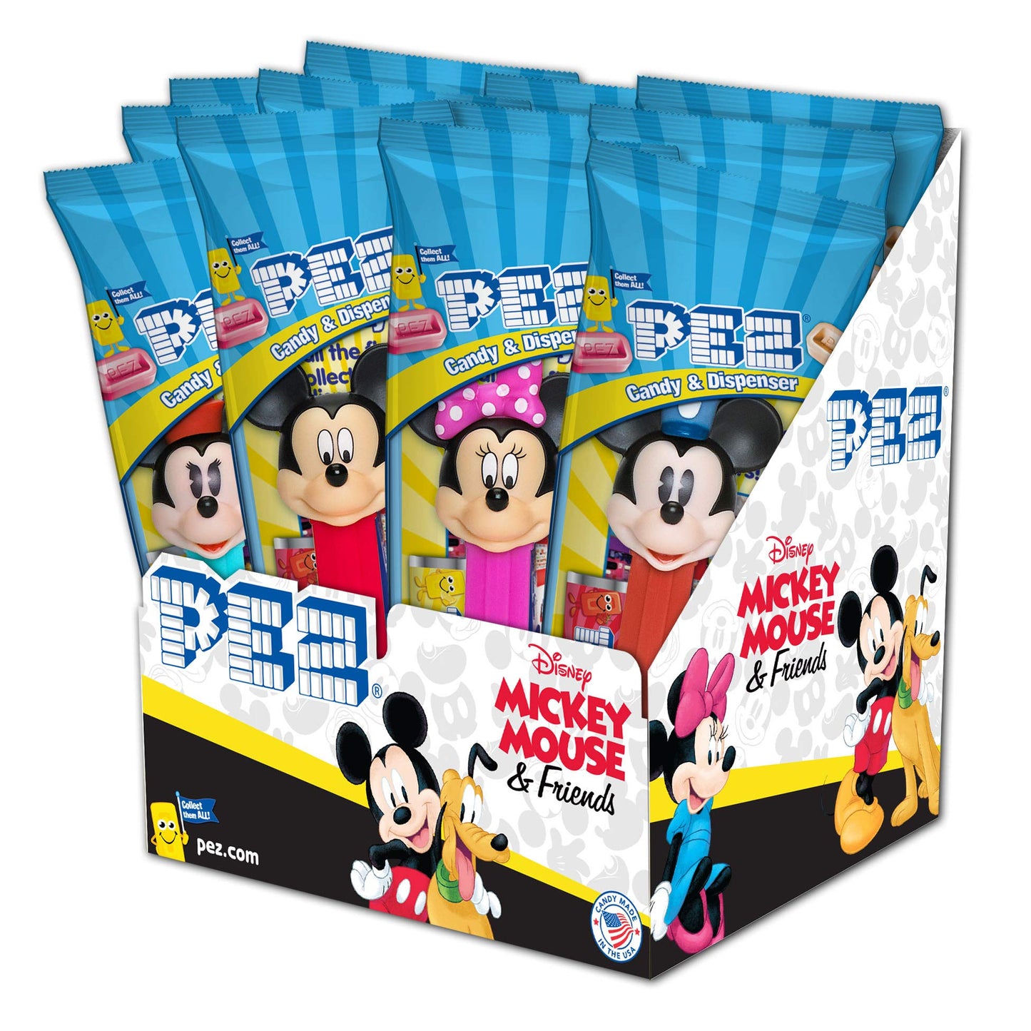 PEZ Disney Mickey, distributeurs de bonbons assortis 0,58 once (paquet de 12) 