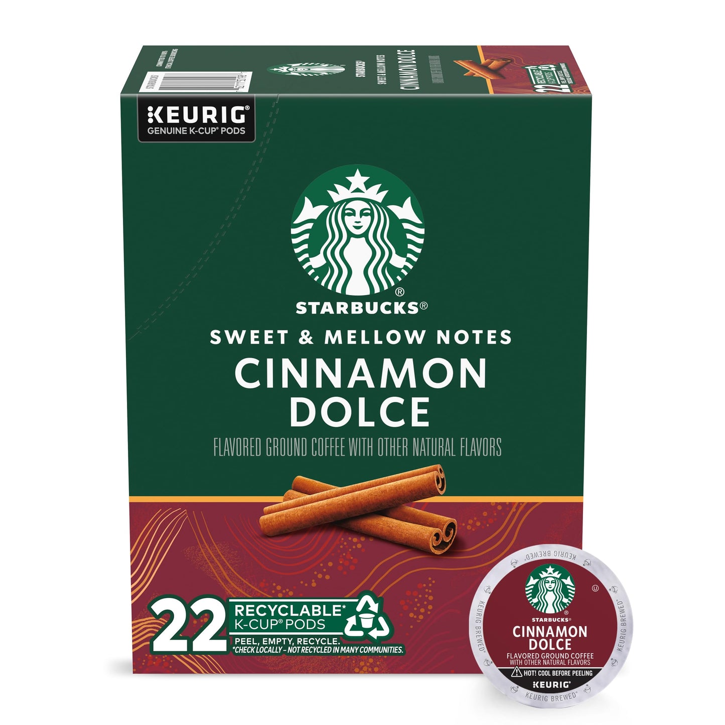 Starbucks K-Cup Coffee Pods, Naturally Flavored Coffee Variety Pack for Keurig Brewers, 100% Arabica, 1 Box (40 Pods)