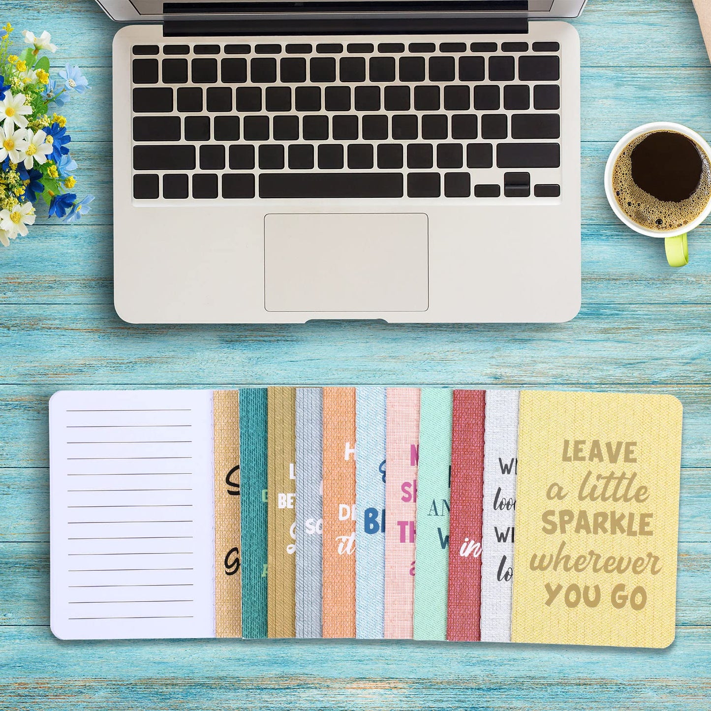 Zonon 24 Pcs Mini Colorful Notebooks Bulk Gifts, Funny Motivational Journals Notepads Inspirational Notepads Small Pocket Notebook Teacher Office Prizes Travel(Motivational Style)