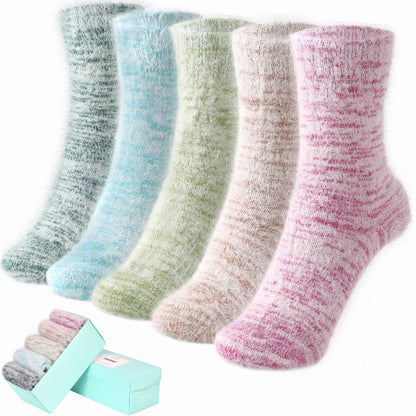 5 Pairs Fuzzy Soft Cozy Comfortable Socks for Women, Casual Sleep Comfy Socks, Perfect Warm Winter Gifts for Women