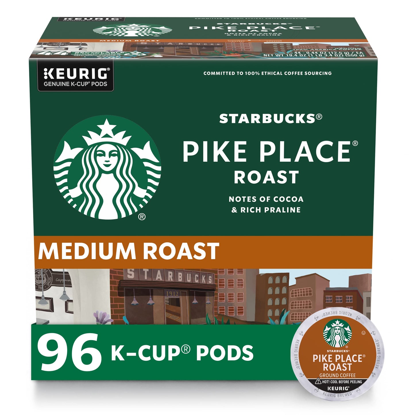 Starbucks K-Cup Coffee Pods, Naturally Flavored Coffee Variety Pack for Keurig Brewers, 100% Arabica, 1 Box (40 Pods)