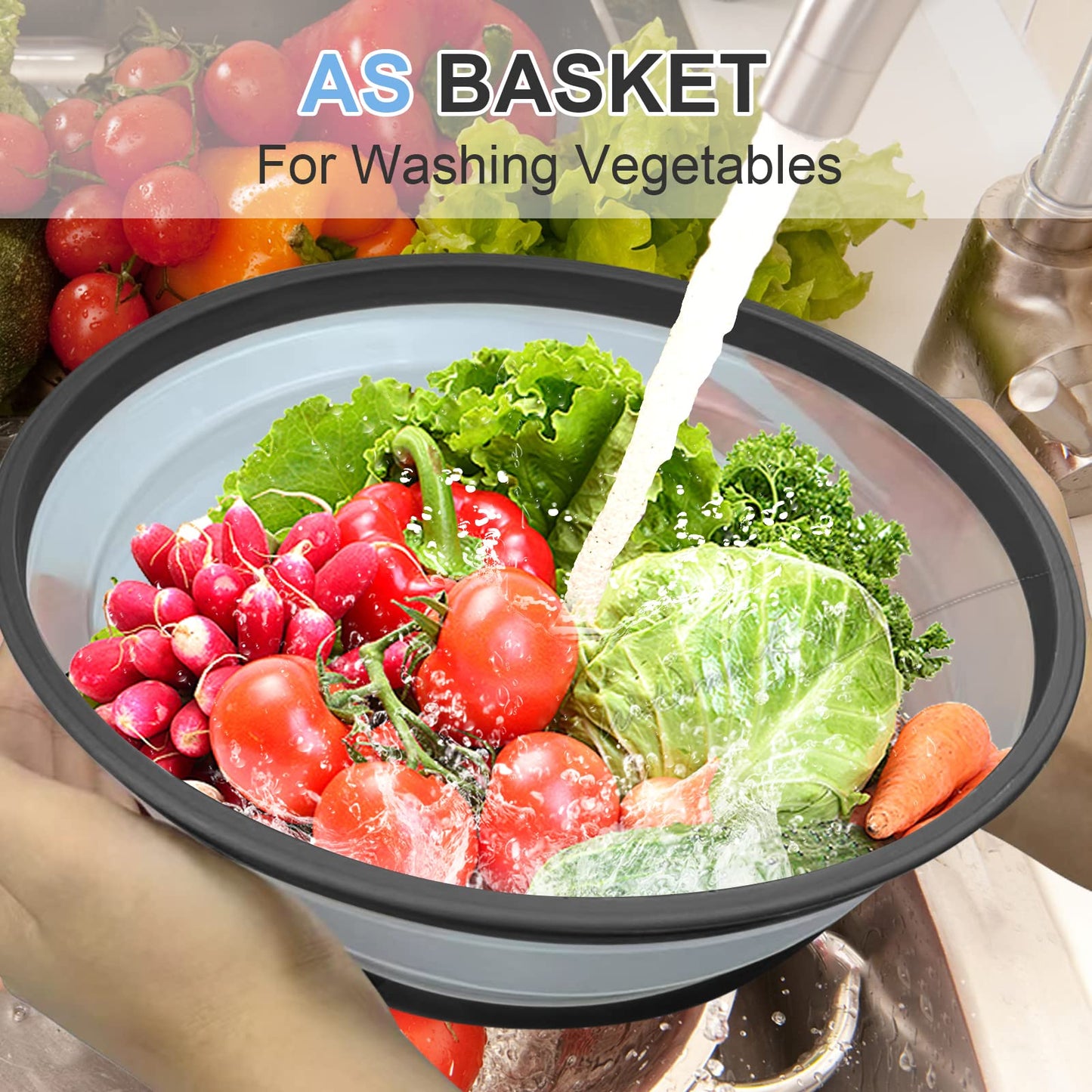 Microwave Food Cover & Silicone Mat – Splatter Guard, Collapsible Lid, Bowl Holder & Kitchen Colander (2-Pack, Charcoal)