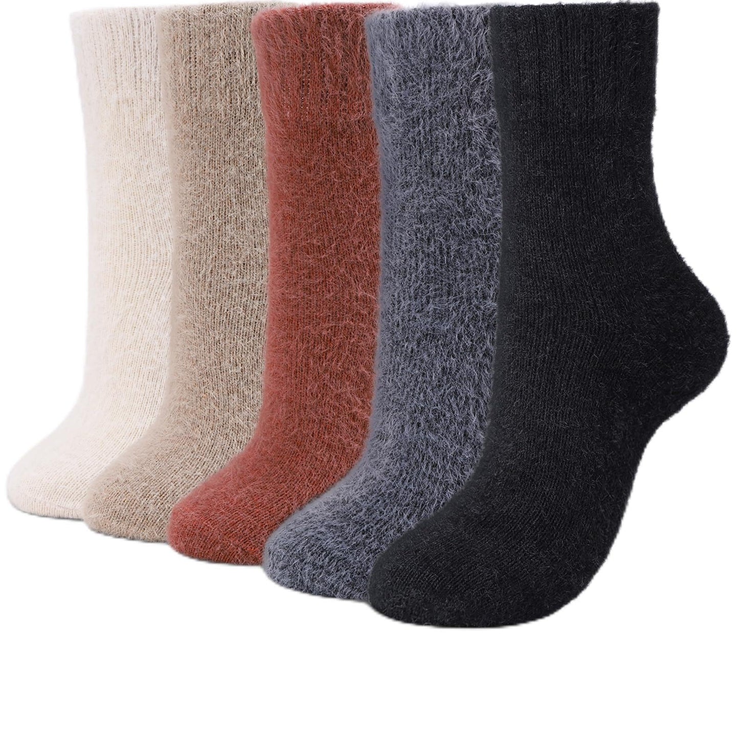 5 Pairs Fuzzy Soft Cozy Comfortable Socks for Women, Casual Sleep Comfy Socks, Perfect Warm Winter Gifts for Women