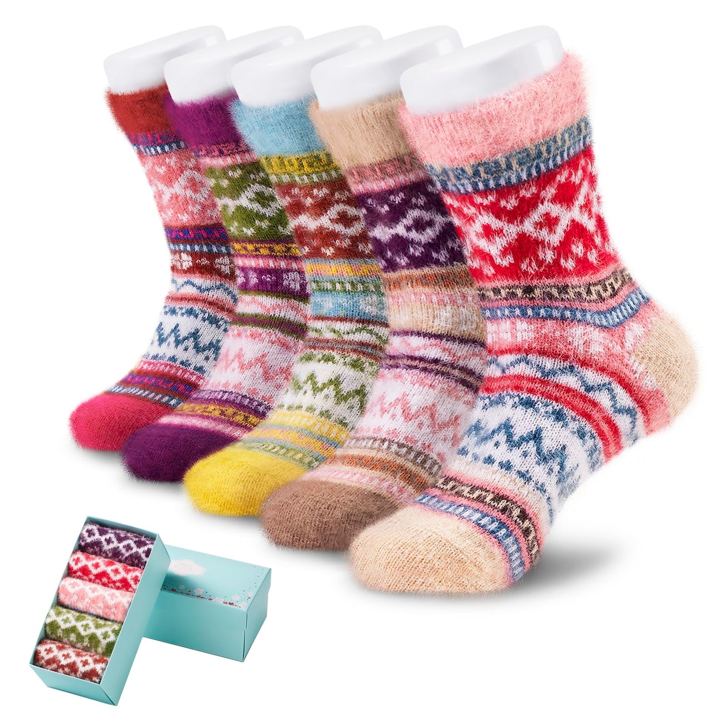 5 Pairs Fuzzy Soft Cozy Comfortable Socks for Women, Casual Sleep Comfy Socks, Perfect Warm Winter Gifts for Women