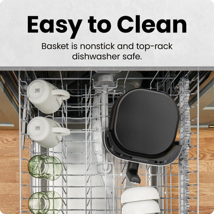 Chefman 6-Quart Air Fryer | Hi-Fry Extra Crisp, Easy-View Window, Touch Controls, 4 Presets, Nonstick Dishwasher-Safe Basket – Black