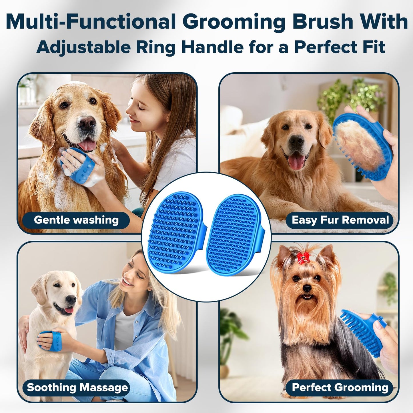 6PCS Pet Grooming Kit for Dogs,Cats and Horses | Dog Washing Gloves | Dog Bath Brush | Dog Bath Gloves | Dog Shampoo Brush | Pet Grooming Gloves | Dog Bath Supplies