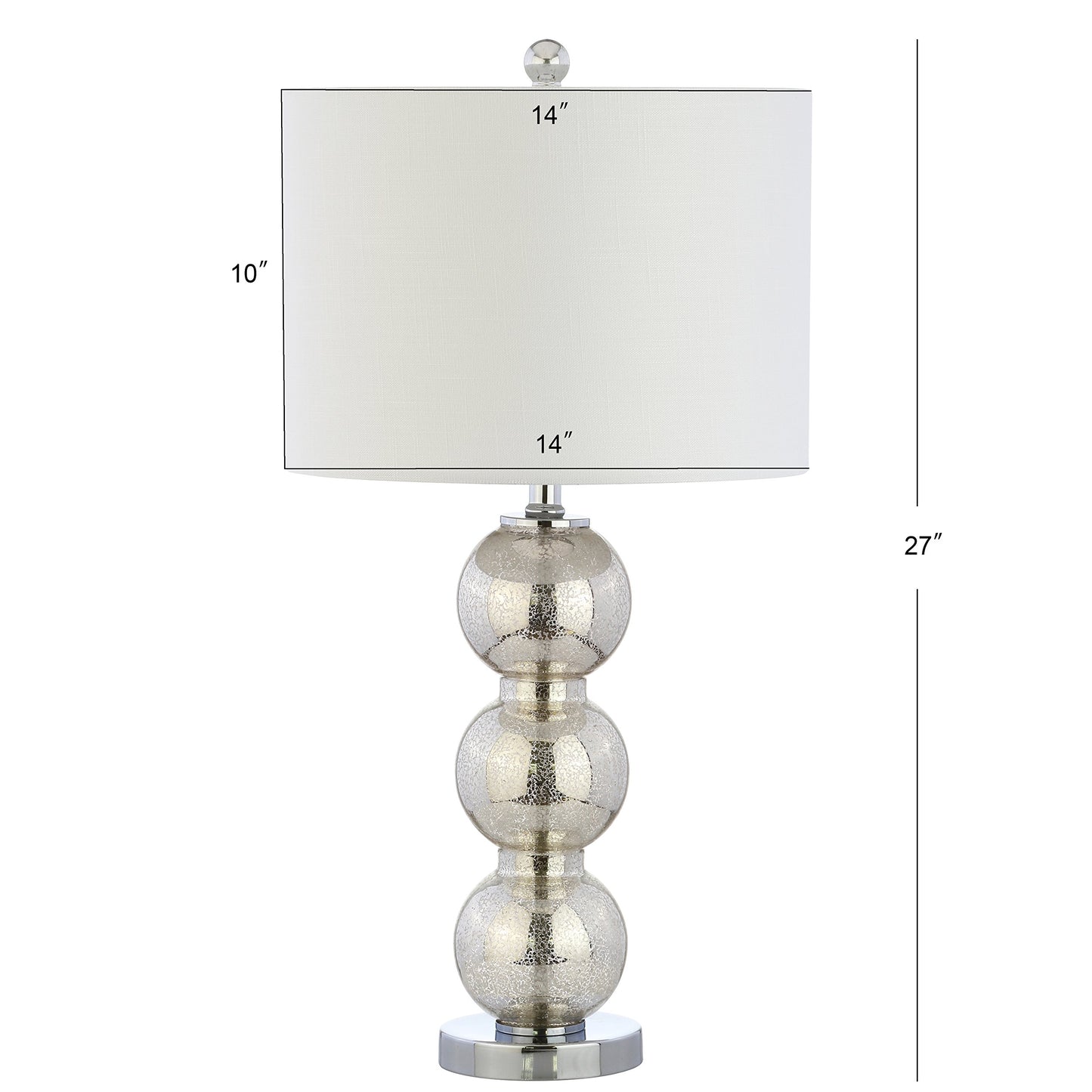 JONATHAN Y JYL1070D-SET2 Lot de 2 lampes de table Bella 27" Lampe de table à LED à triple sphère en verre Lampe de chevet contemporaine pour chambre à coucher, salon, bureau, bibliothèque universitaire, transparente/chromée 