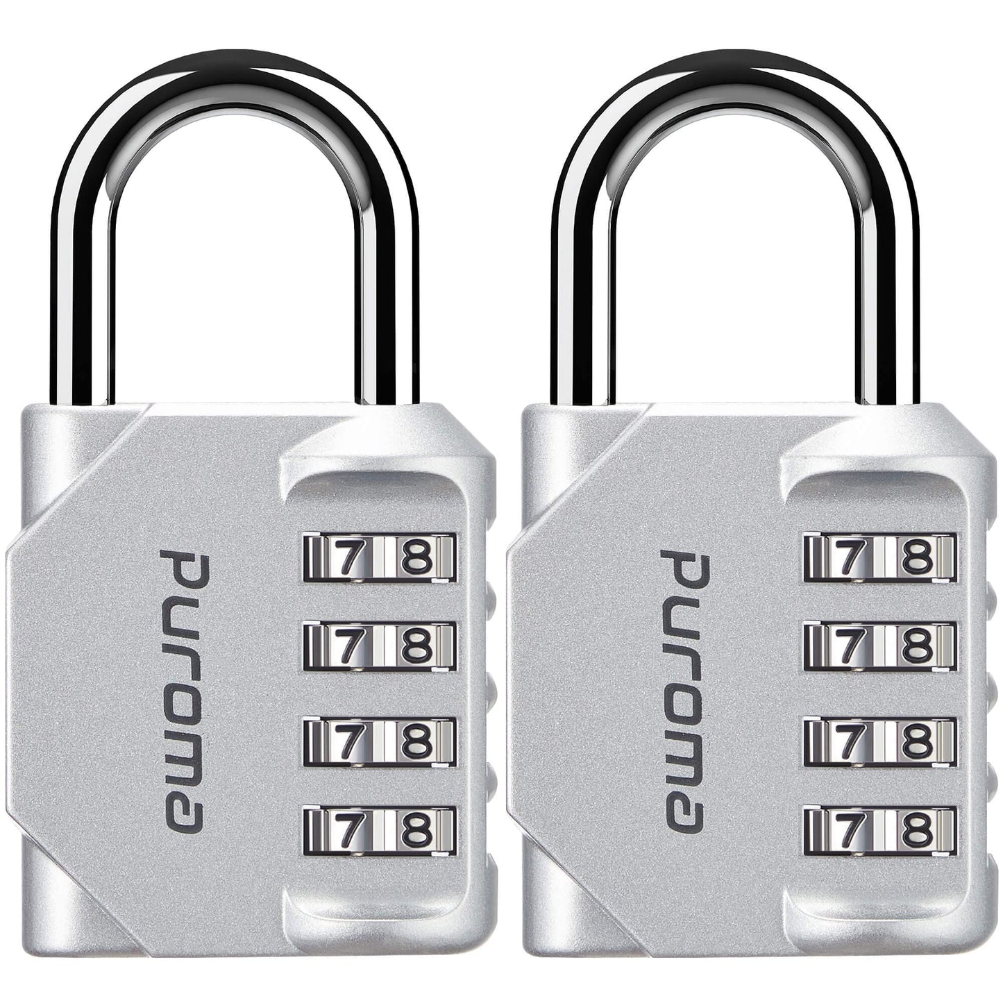 Puroma 4 Pack Combination Lock 4 Digit Locker Lock Outdoor Waterproof Padlock for School Gym Locker, Sports Locker, Fence, Toolbox, Gate, Case, Hasp Storage (Green)