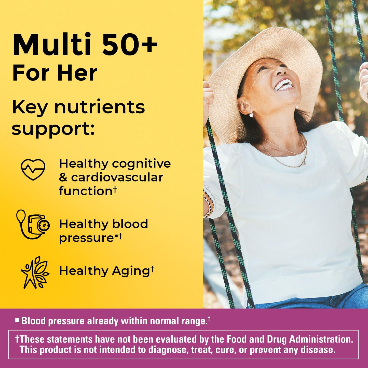 Nature Made Multivitamines pour femmes de 50 ans et plus sans fer, multivitamines pour femmes pour un soutien nutritionnel quotidien, multivitamines pour femmes, 90 comprimés, approvisionnement pour 90 jours 