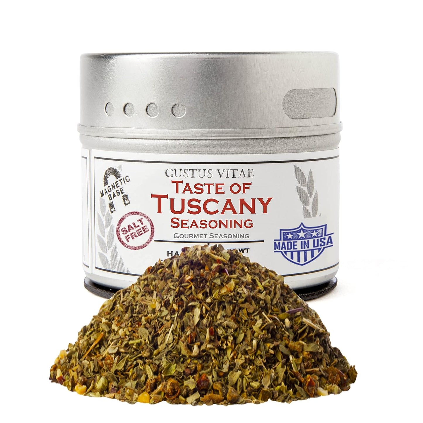 Gustus Vitae - Taste of Tuscany - Gourmet Seasoning - Non GMO - Artisanal Spices Blend - Magnetic Tin - Gourmet Spice Blend - Crafted in Small Batches - Hand Packed