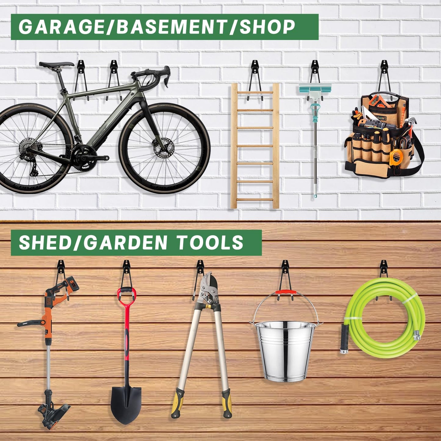 Heavy Duty Hook, Loading Capacity 100 LBS, 6 inch, Hooks for Garage Wall and Garage Ceiling