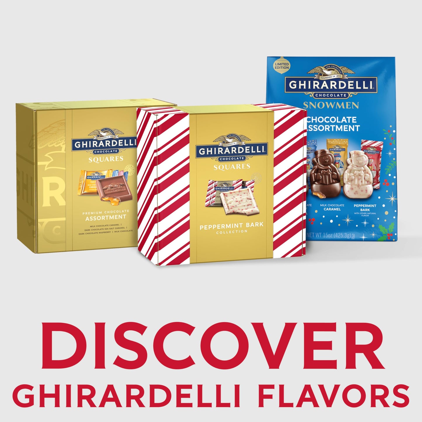 GHIRARDELLI Premium-Schokoladensortiment SQUARES Geschenkbox, 29,6 oz