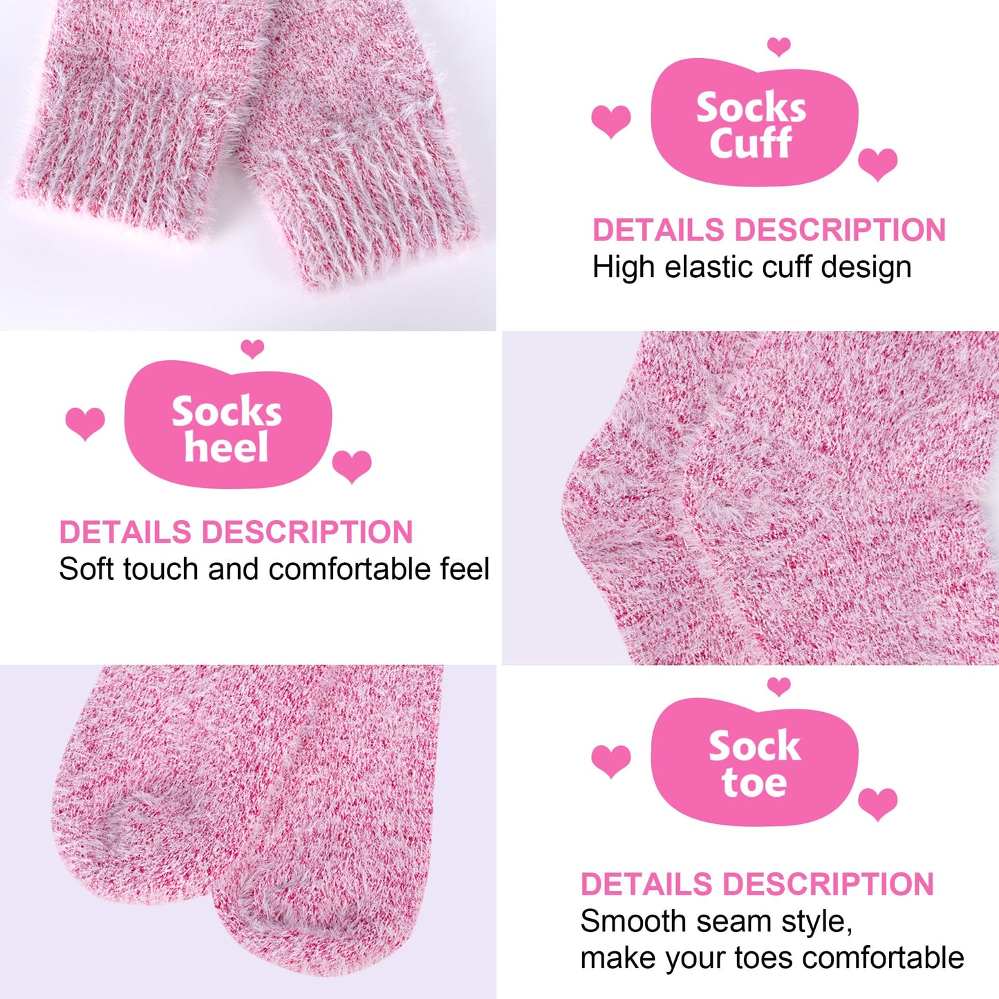 5 Pairs Fuzzy Soft Cozy Comfortable Socks for Women, Casual Sleep Comfy Socks, Perfect Warm Winter Gifts for Women