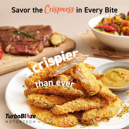 COSORI 6-Qt Air Fryer TurboBlaze – 9-in-1 Compact Oven, 90–450°F, Fast Turbo Mode, Grey, Low Oil Cooking, Roast, Bake, Reheat