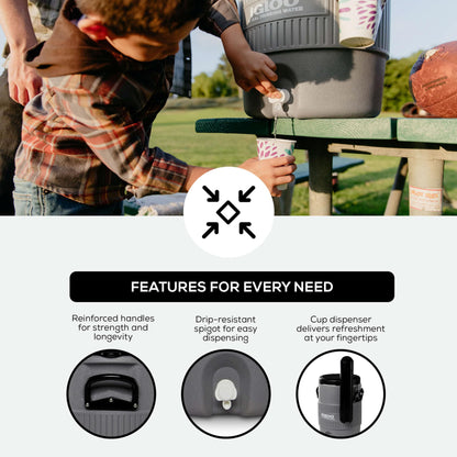 Igloo Sports Cooler | Insulated Beverage Dispenser with Spout |Portable Handwashing Station