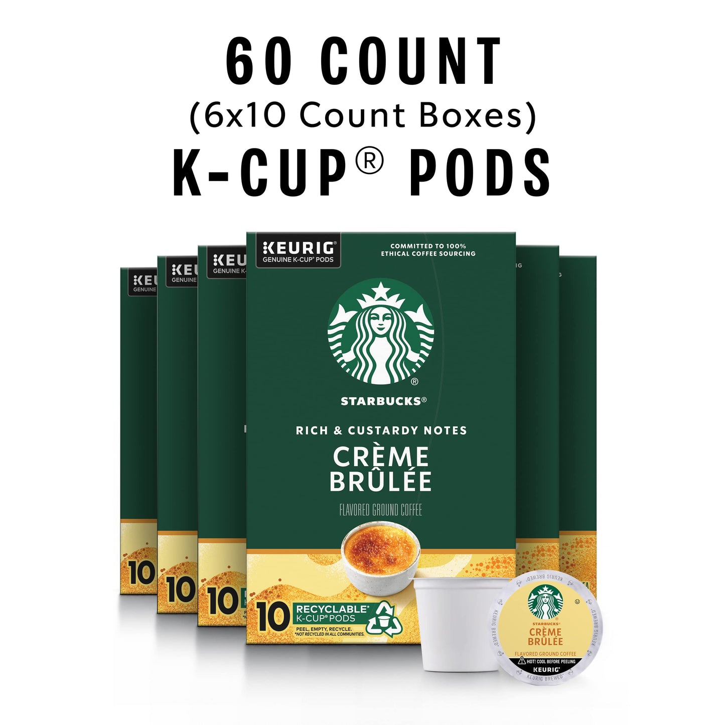 Starbucks K-Cup Coffee Pods, Naturally Flavored Coffee Variety Pack for Keurig Brewers, 100% Arabica, 1 Box (40 Pods)